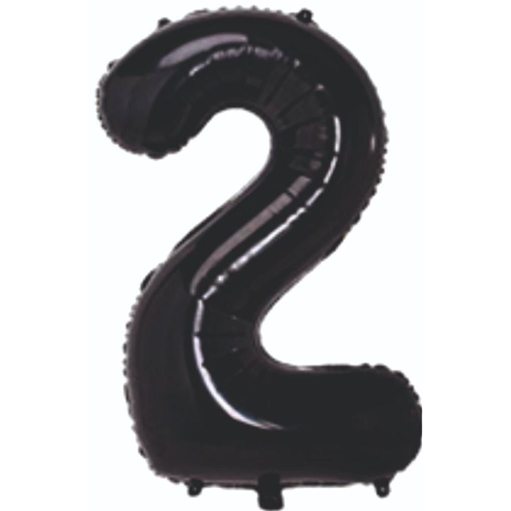2- RAKAM 40 İNÇ SİYAH BALON 100CM