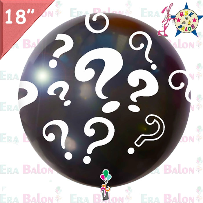 HAZIR BASKILI BALON 18" CİNSİYET SORU İŞARETLİ 10’LU