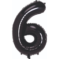6- RAKAM 34" SİYAH BALON 76cm