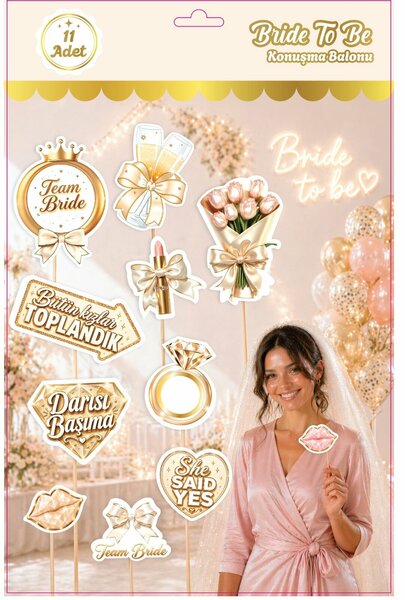 11'Lİ BRIDE KONUŞMA BALONU GOLD