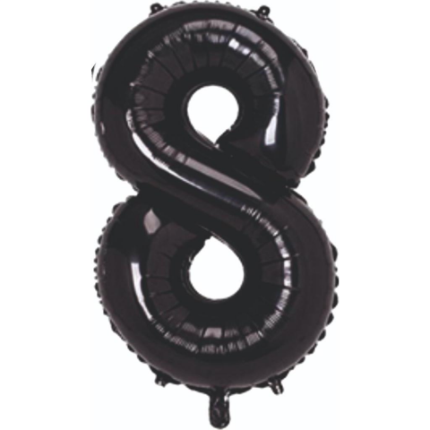 8- RAKAM 34" SİYAH BALON 76cm