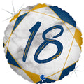 FOLYO BALON GRABO 18" MARBLE BLUE