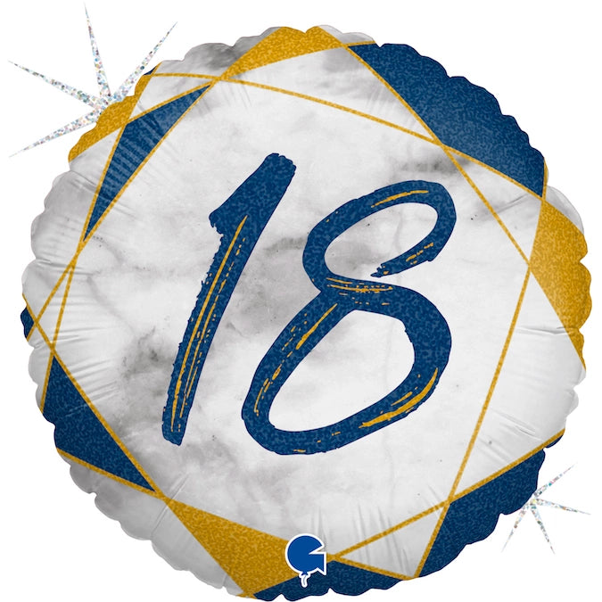 FOLYO BALON GRABO 18" MARBLE BLUE