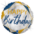 FOLYO BALON MARBLE HAPPY BİRTHDAY BLUE