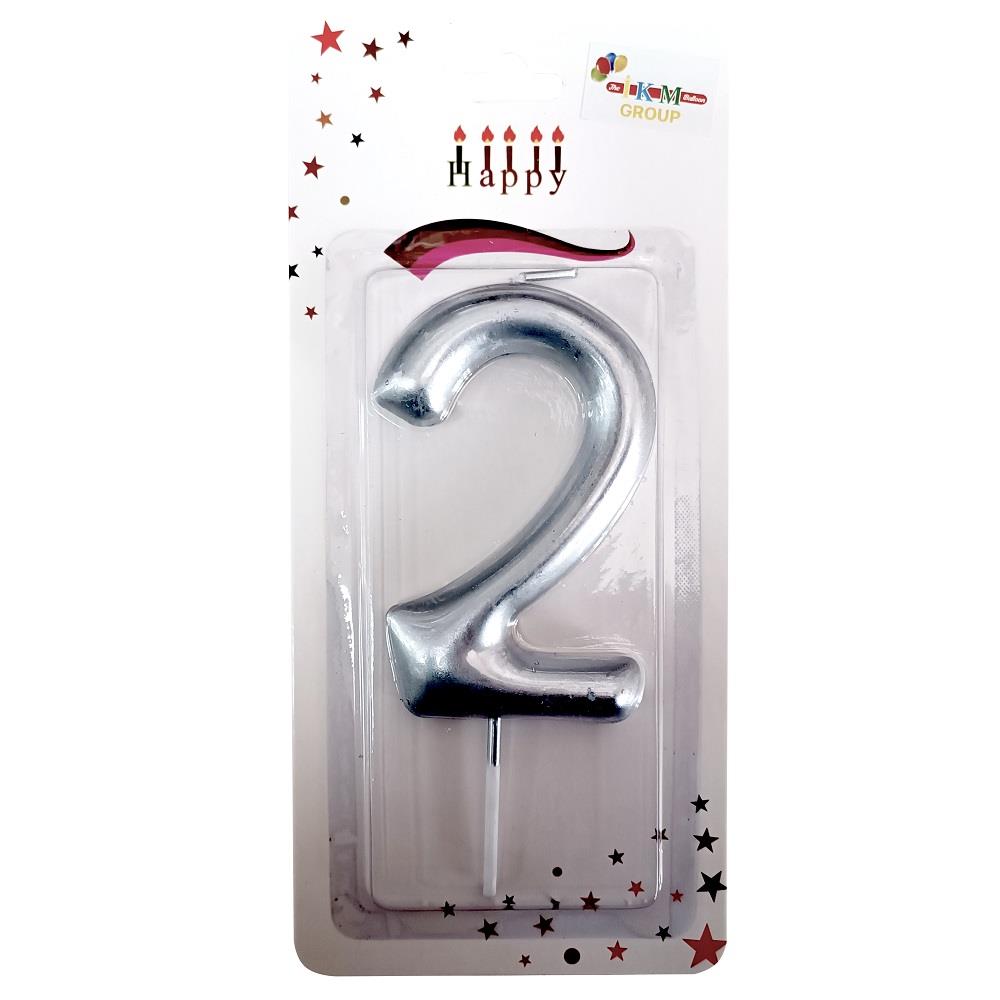 BÜYÜK BOY RAKAM GOLD/GÜMÜŞ MUM 13,5 CM