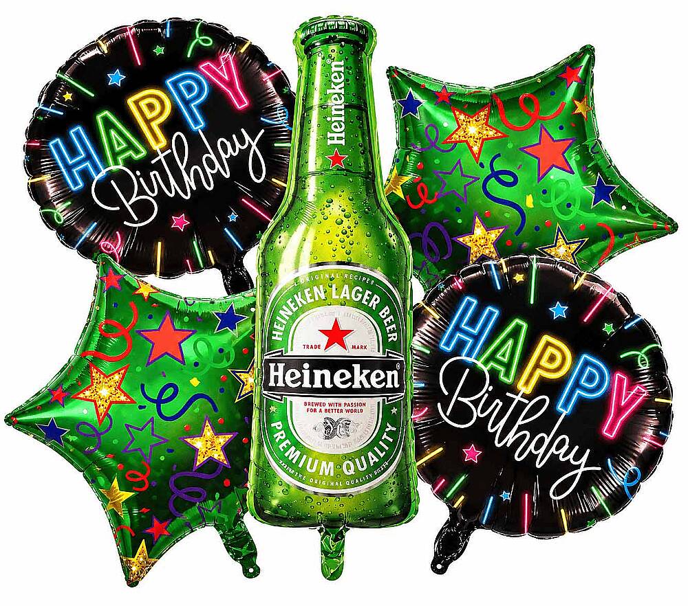 FOLYO BALON HAPPY BİRTHDAY HEİNEKEN 5'Lİ SET