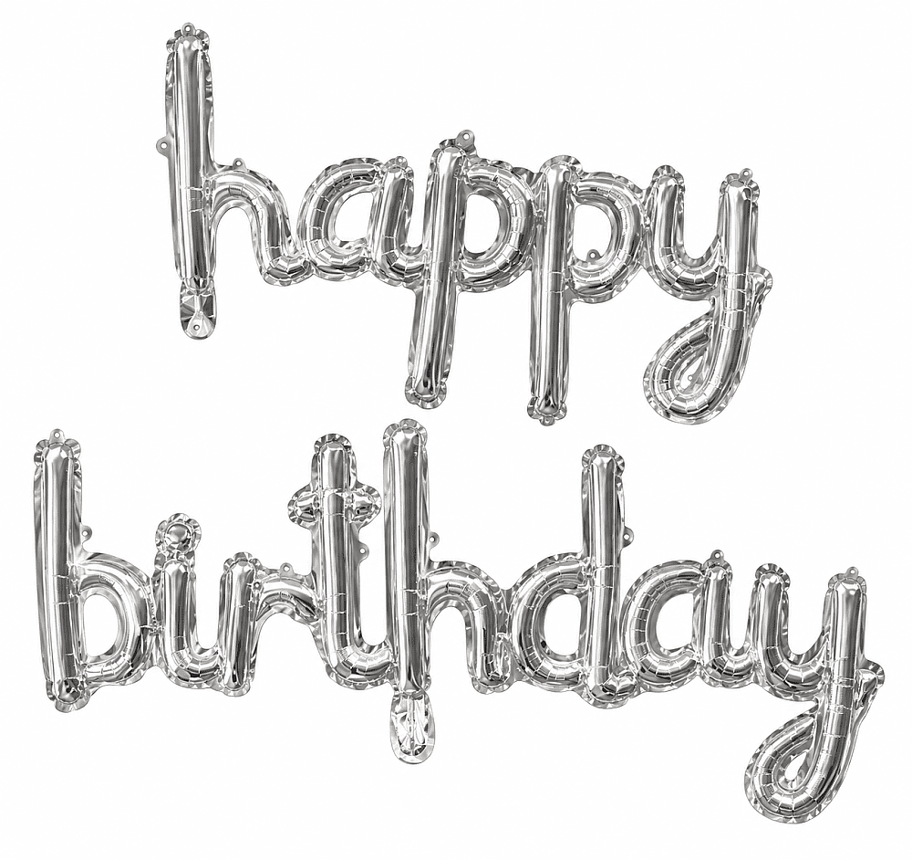 HAPPY KALİGRAFİK SILVER BALON SET