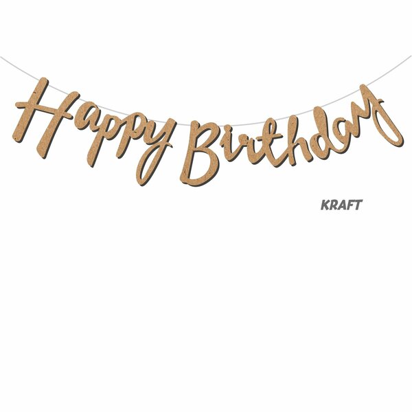 BANNER KALİGRAFİ HAPPY BİRTHDAY KRAFT