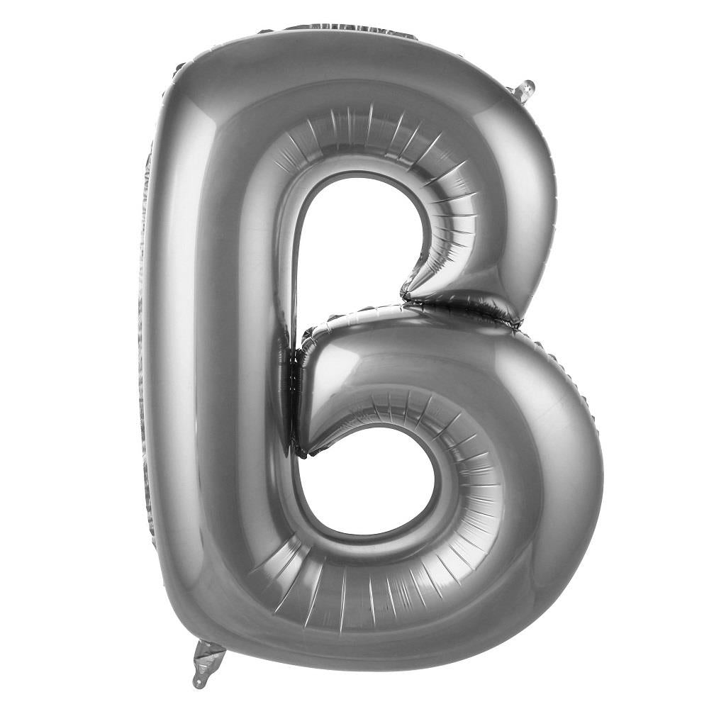 B- HARF 34 İNÇ GÜMÜŞ BALON 76CM