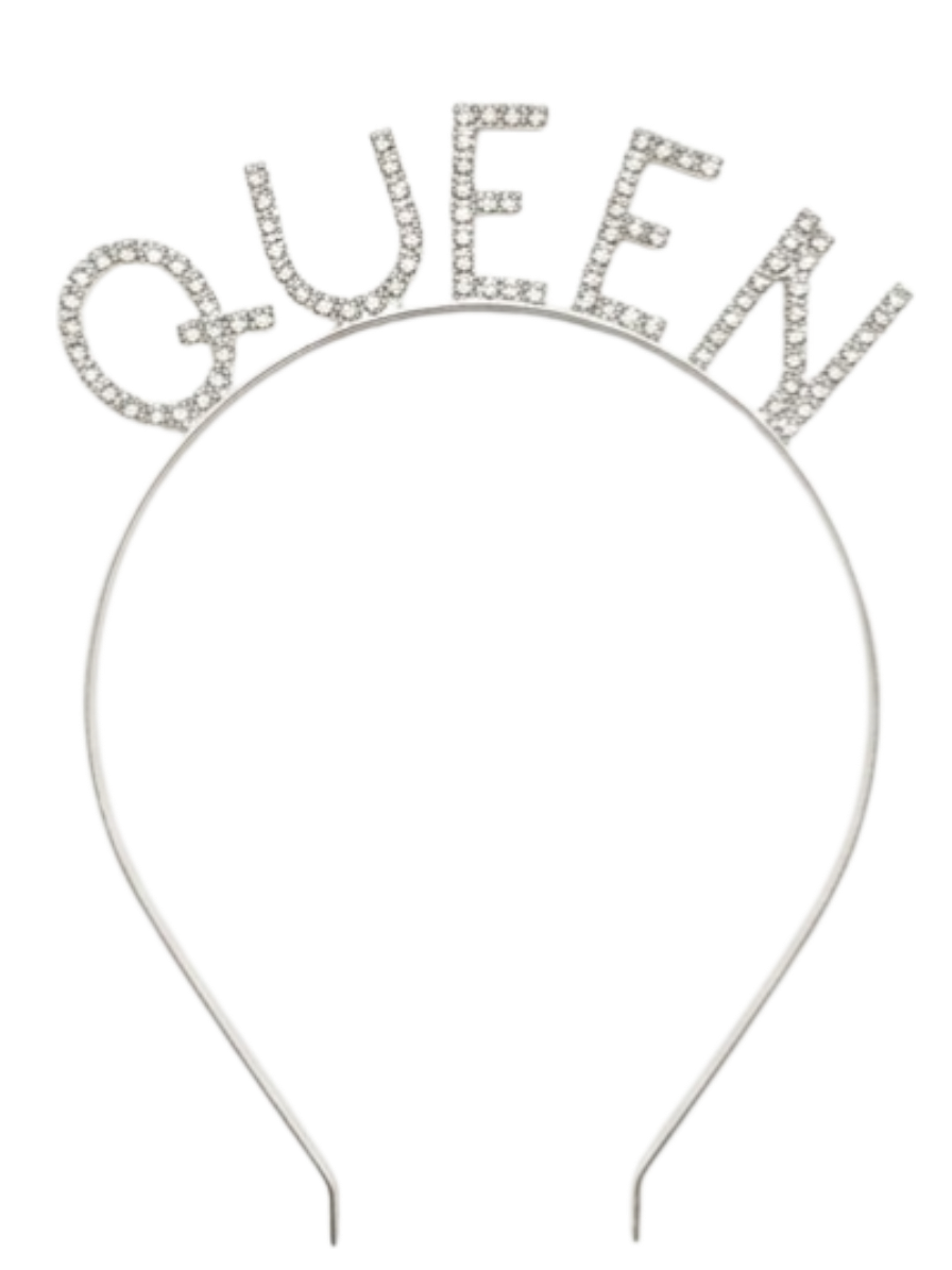 TAŞLI METAL TAÇ QUEEN GÜMÜŞ