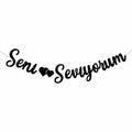 KALİGRAFİ BANNER SİYAH SENİ SEVİYOR