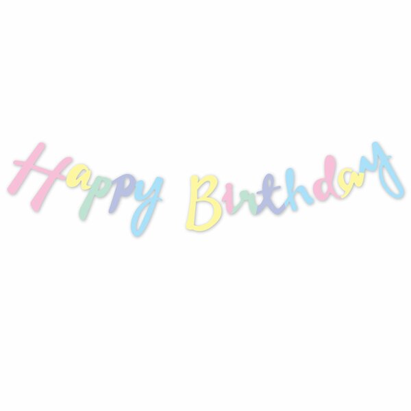 BANNER KALİGRAFİ HAPPY BİRTHDAY MAKARON